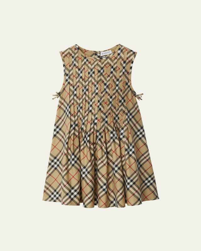 Girl's Hettie Check Sleeveless Dress, Size 3-14